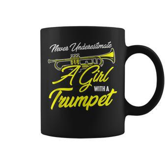 Girl Trumpet Never Underestimate A Girl With A Trumpet Coffee Mug - Thegiftio UK