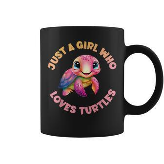 Girls Cute Sea Turtle Kawaii Just A Girl Who Loves Turtles Coffee Mug - Seseable