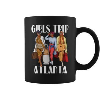 Girls Trip Atlanta 2023 Vacation Weekend Black Coffee Mug - Seseable
