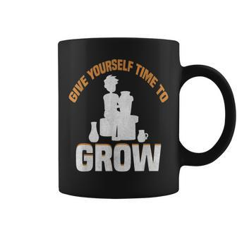 Give Yourself Time To Grow Strong Message Coffee Mug | Mazezy