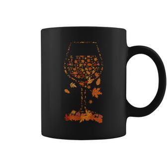 Glass Of Wine Maple Leaf Autumn Fall Season Thanksgiving Coffee Mug - Thegiftio UK