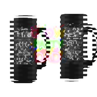 Glow Party Squad Dad Paint Splatter Glow Party Matching Coffee Mug | Mazezy