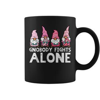 Gnobody Fights Alone Gnomes Funny Breast Cancer Awareness Coffee Mug - Monsterry DE