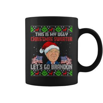 Lets Go Brandon Ugly Christmas Sweater Coffee Mug - Monsterry