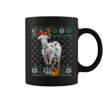 Goat Christmas Ugly Sweater Reindeer Christmas Pajama Farm Coffee Mug - Seseable