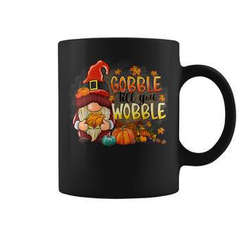 Gobble Till You Wobble Thanksgiving Gnome Pumpkin Coffee Mug - Seseable