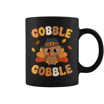 Gobble Turkey Day Happy Thanksgiving Toddler Girl Boy Coffee Mug | Mazezy