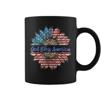 God Bless America Patriotic 4Th Of July Sunflower Usa Flag Coffee Mug | Mazezy