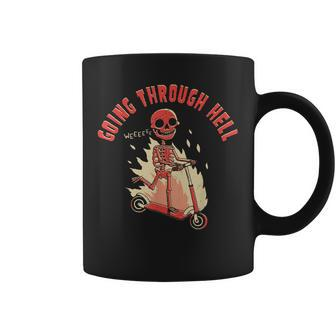 Going Through Hell Skeleton Coffee Mug | Mazezy