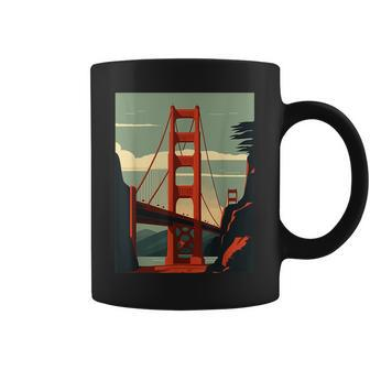 Golden Gate Bridge - San Francisco - Retro Design - Classic Coffee Mug - Monsterry CA
