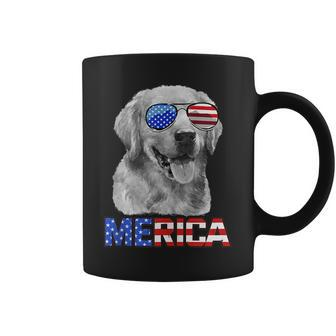 Golden Retriever Dog Merica 4Th July Patriotic American Patriotic Funny Gifts Coffee Mug | Mazezy