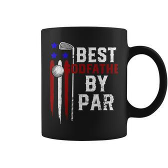 Golf Best Godfather By Par Grandpa Golfer Flag American Coffee Mug | Mazezy