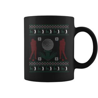 Golf Ugly Christmas Sweater Style Coffee Mug - Monsterry UK