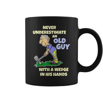 Golfer Old Guy Never Underestimate Golf Ball Swing Wedge Coffee Mug | Mazezy