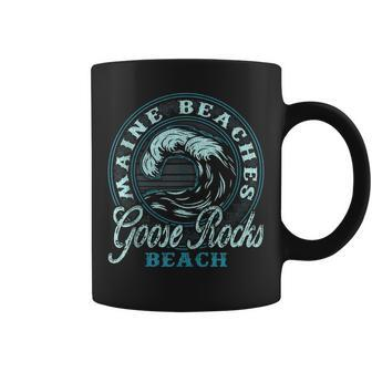 Goose Rocks Beach Retro Wave Circle Coffee Mug | Mazezy
