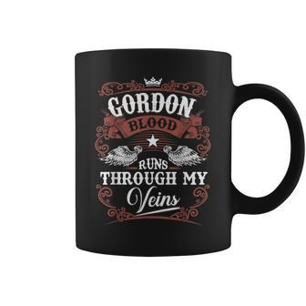 Gordon Blood Runs Through My Veins Gordon Family Vintage Coffee Mug - Seseable