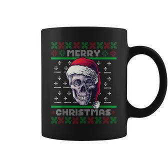Gothic Christmas Ugly Sweater Goth Skull Christmas Coffee Mug | Mazezy