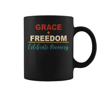 GraceFreedom Celebrate Recovery Peace Love Apparel Coffee Mug - Seseable