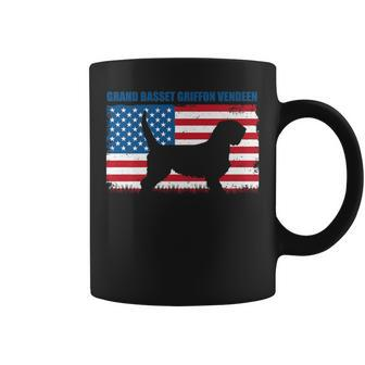 Grand Basset Griffon Vendeen American Flag Patriotic Coffee Mug | Mazezy