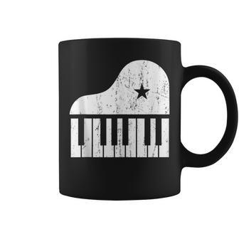 Grand Spinet Piano Player Simple Grunge Pianist Coffee Mug | Mazezy