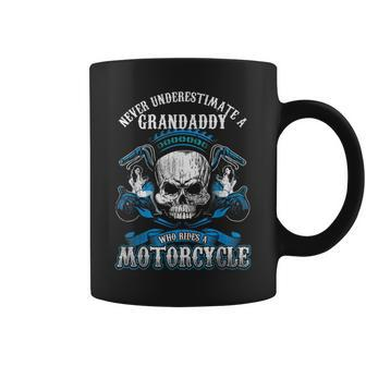 Grandaddy Biker Never Underestimate Motorcycle Skull Coffee Mug - Seseable