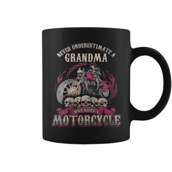 Grandma Biker Chick Lady Never Underestimate Motorcycle Gift For Womens Coffee Mug | Mazezy CA