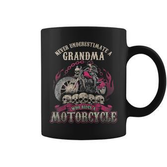 Grandma Biker Chick Lady Never Underestimate Motorcycle Gifts For Grandma Funny Gifts Coffee Mug | Mazezy CA