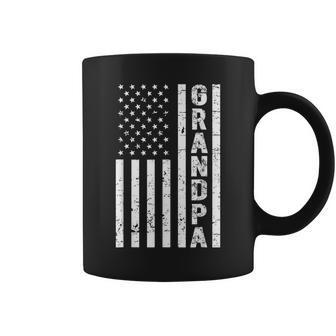 Grandpa American Flag Fathers Day Patriotic Usa 4Th Of July Gift For Mens Coffee Mug | Mazezy