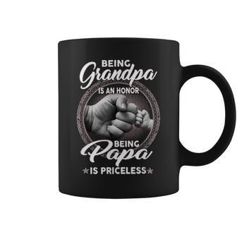 Being Grandpa Is An Honor Papa Is Priceless Fathers Day Coffee Mug - Monsterry