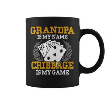 Grandpa Is My Name Cribbage Is My Game - Crib Funny Gift Coffee Mug | Mazezy
