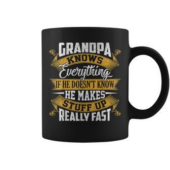 Grandpa Knows Everything Funny Fathers Day Coffee Mug | Mazezy DE