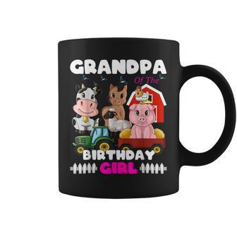 Grandpa Of The Birthday Girl Barnyard Farm Animals Tractor Coffee Mug | Mazezy