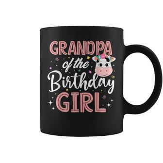 Grandpa Of The Birthday Girl Cow Farm Birthday Party Bday Coffee Mug | Mazezy