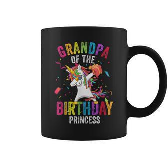 Grandpa Of The Birthday Princess Gift Dabbing Unicorn Girl Coffee Mug | Mazezy