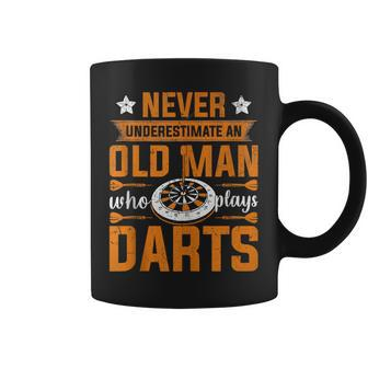 Grandpa Never Underestimate An Old Man Who Plays Darts Coffee Mug - Seseable
