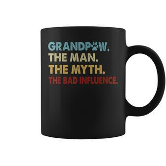 Grandpaw The Man The Myth Te Influence Gift Grandpa Coffee Mug | Mazezy