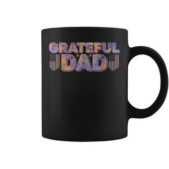 Grateful Dad Us Flag Funny Fathers Day Dye Retro Vintage Funny Gifts For Dad Coffee Mug | Mazezy