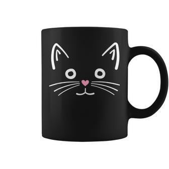 Gray Cat Cute Heart Nose Face Coffee Mug | Mazezy