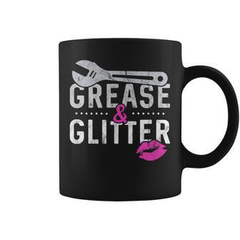 Grease & Glitter Female Car Mechanic Girl Gift Coffee Mug | Mazezy