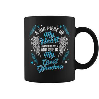 My Great Grandma Lives In Heaven Memorial Blue Angel Coffee Mug | Mazezy CA
