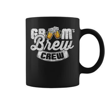 Grooms Brew Crew Groomsmen & Best Man T Coffee Mug | Mazezy