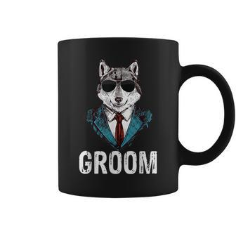 Grooms Wolf Bachelor Wedding Groomsmen Team Party Coffee Mug | Mazezy