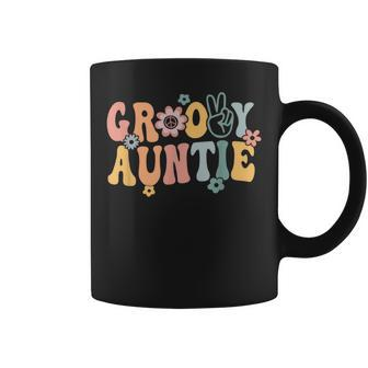 Groovy Auntie Retro Aunt Matching Family 1St Birthday Party Coffee Mug - Thegiftio UK