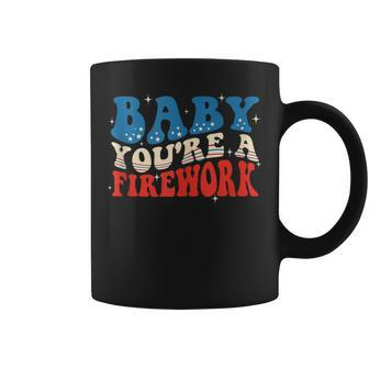 Groovy Baby Youre A Firework 4Th Of July American Flag  Coffee Mug
