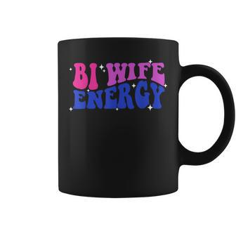 Groovy Bi Wife Energy Lgbtq Vintage Bisexual Pride Lgbt Coffee Mug | Mazezy