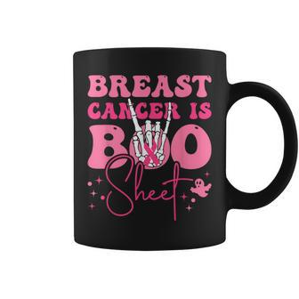 Groovy Breast Cancer Is Boo Sheet Halloween Breast Cancer Coffee Mug - Seseable