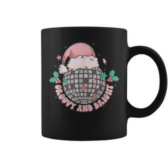 Groovy And Bright Christmas Disco Ball Wearing Santa Hat Coffee Mug - Thegiftio UK