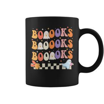Groovy Cute Ghost Book Reading Halloween Teacher Top Gifts For Teacher Funny Gifts Coffee Mug | Mazezy