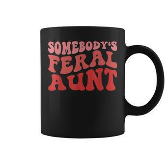 Groovy For Mom Mothers Day Funny Somebodys Feral Aunt Gifts For Mom Funny Gifts Coffee Mug | Mazezy
