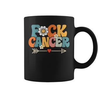 Groovy Fuck Cancer I Hate Cancer Breast Cancer Awareness Coffee Mug - Thegiftio UK